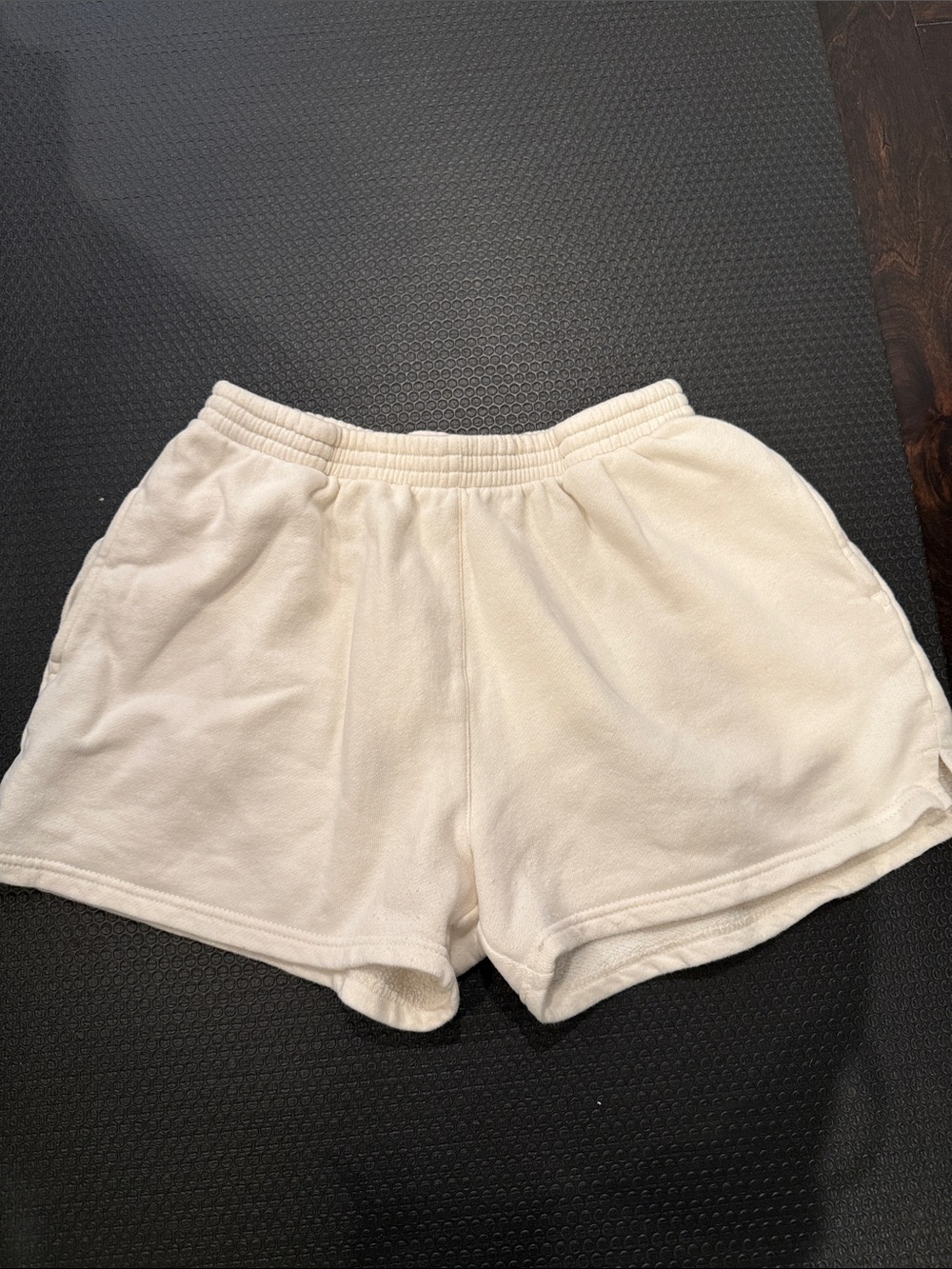 Brandy Melville Cream Elastic Waist Athletic Shorts